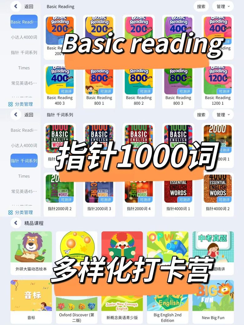 Basic Reading · 指针 1000/2000/4000 词